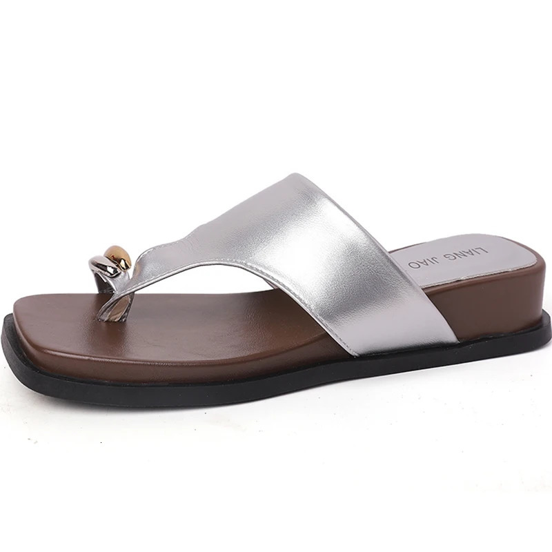 Platform Wedges Heel Clip Toe Women Slippers Concise Dress Street Style Slides Summer Ladies Outdoor Sandalias 250528