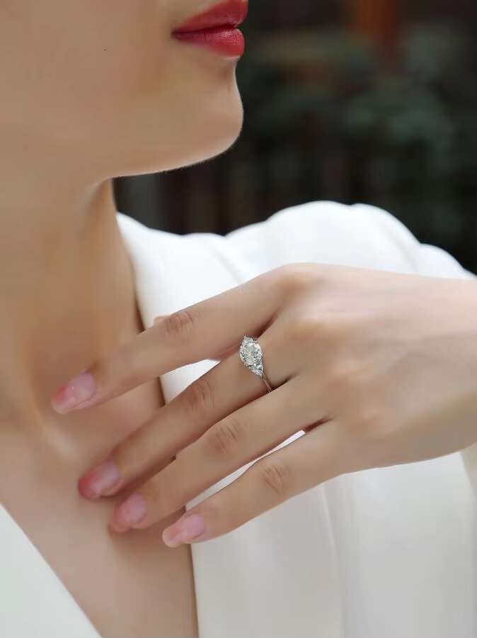 Latest D Color Cushion Cut 1.6 Ct Moissanite Ring in S925 Silver Plated with 18K White Gold - Wedding Jewelry Gift