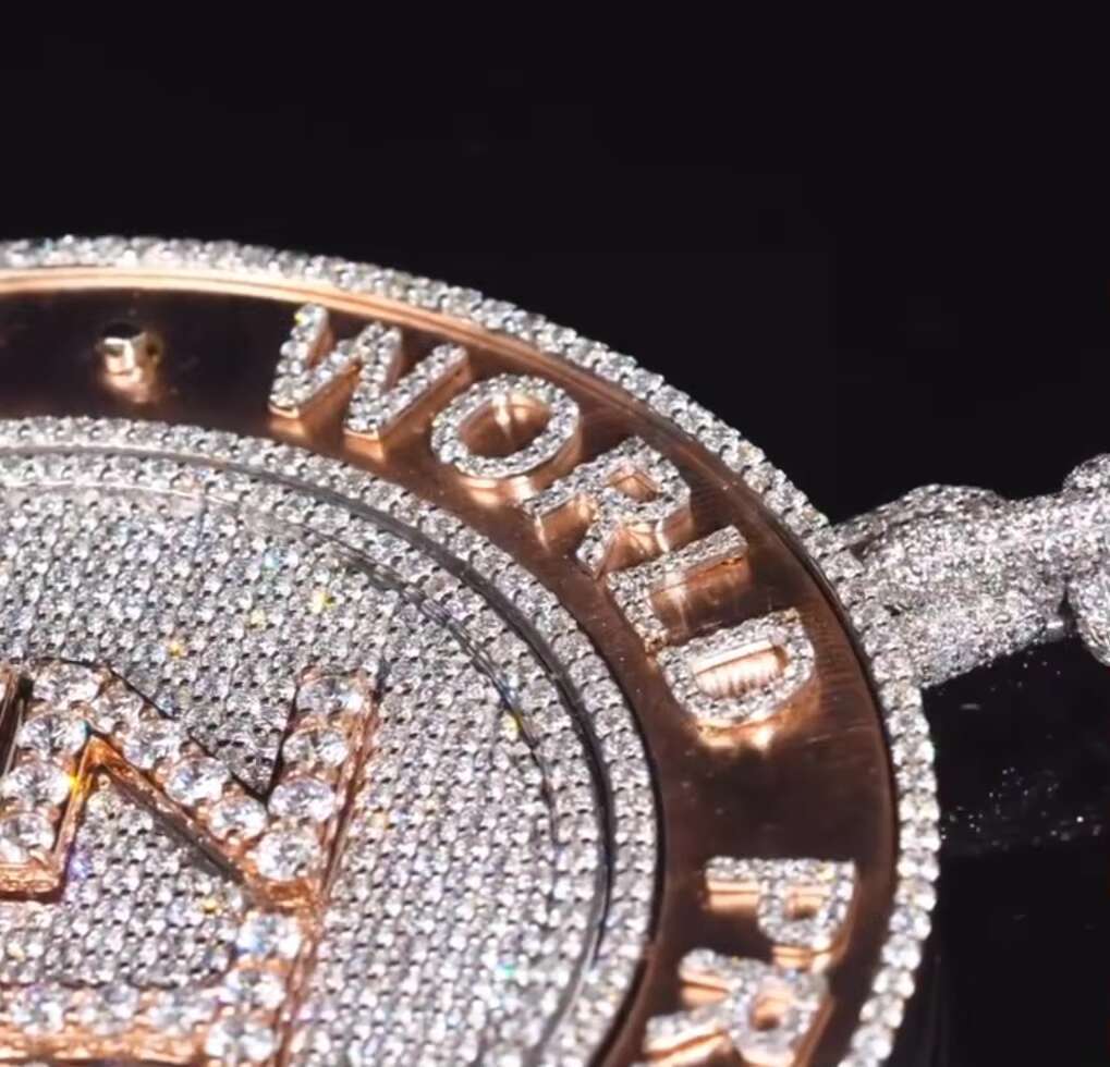 Buss Down Iced Out Pendant 925 Sterling Silver Circle Pendant Necklace Chain Hip Hop VVS Custom Moissanite Pendant