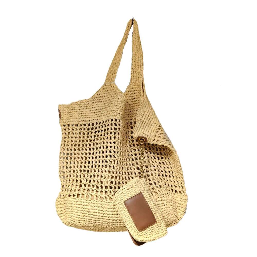 2024 Summer New Raffia Woven Handbag Large Capacity Tote Casual Shoulder Beach Bag for Women