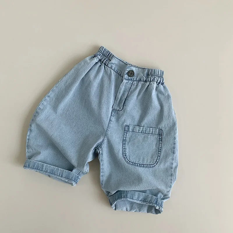 Children 1-5 Years Old Spring Summer Thin Jeans Boys Loose Casual Pants Fashion Girls Pants 250527