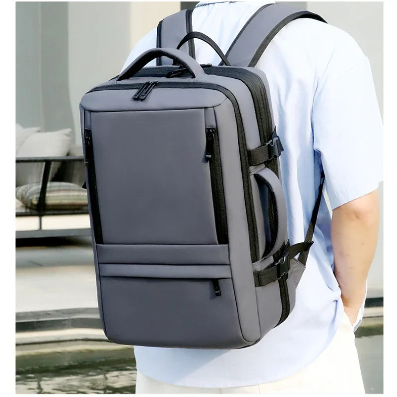 Waterproof Mens Backpack Fashion Mens Business Bag Scalable High-capacity Travel bag Multi Functional Bags with USB Charging 250530
