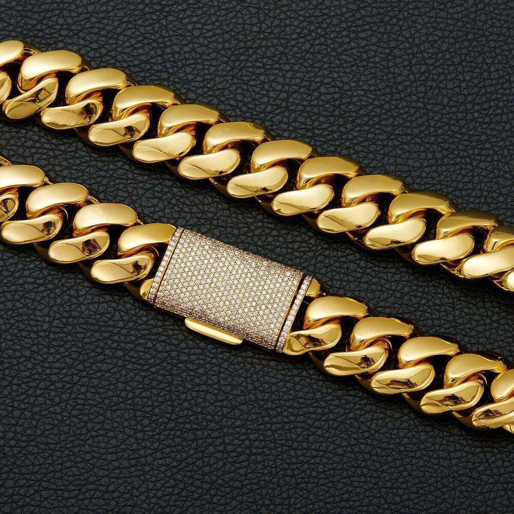 14k Gold Plated Plain Style Sier Cuban Chain Hip Hop Jewelry Men Thick Miami Necklace 30mm 40mm 24 1kilo Gram