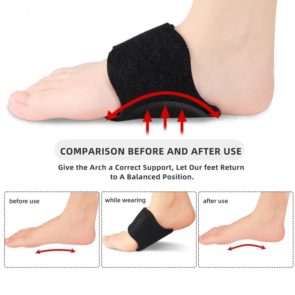 1 Pair Arch Support Adjustable Ortics Compression Braces Bands Gel Pads for Flat Feet High Fallen Arches 250530