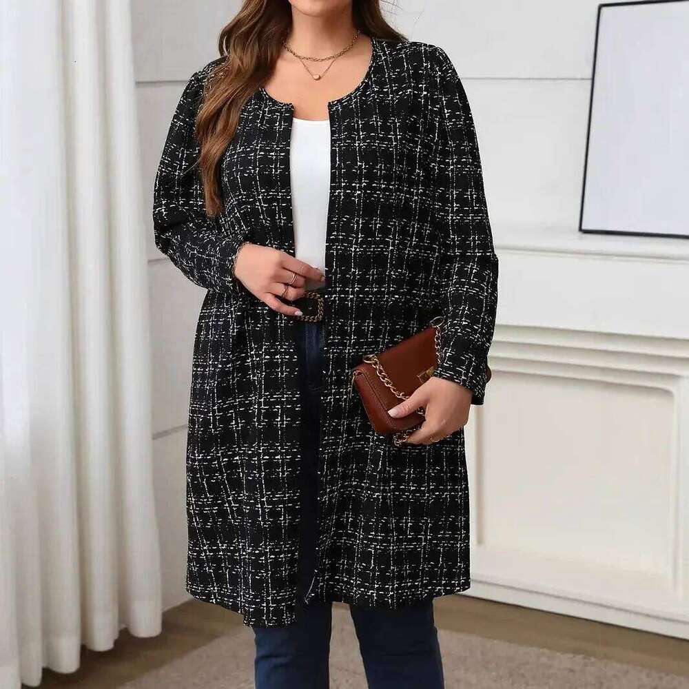 Plus Fashionable plus Size Outerwear Elegant Little Fragrance Style Coat for Plump Women New Arrival Autumn Winter Seaso... High quality, fashionable,