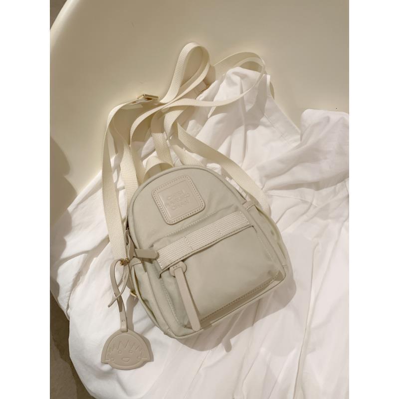 designer Japanese Style Niche Mini Compact Backpack Solid Color Bright Color Macaron Color Green Small Backpack for Travel and Shopping New Model