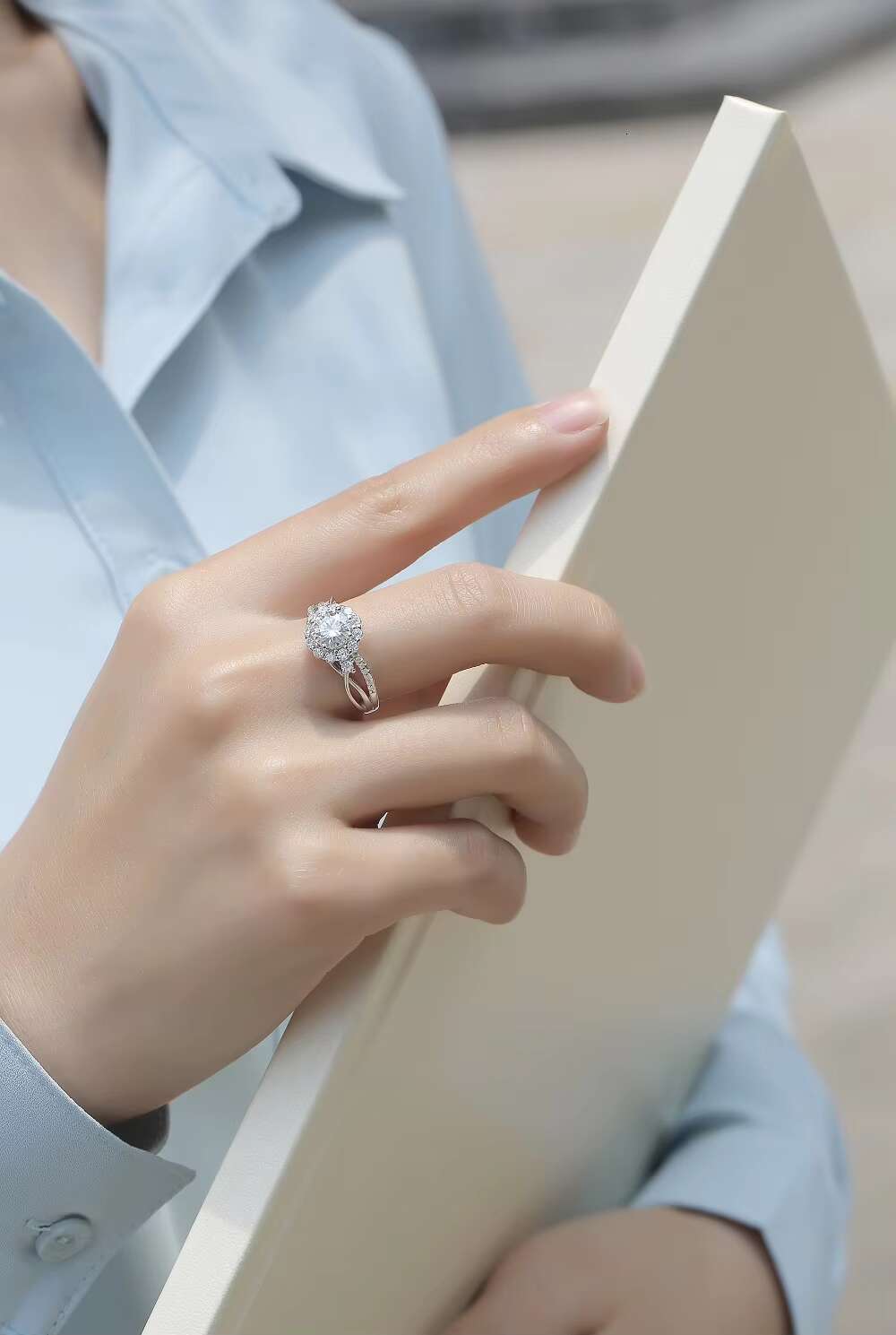 Women Mossinate Diamond Jewelry 925 Sterling Silver Ring 1ct Ct Diamond Moissanite Ring