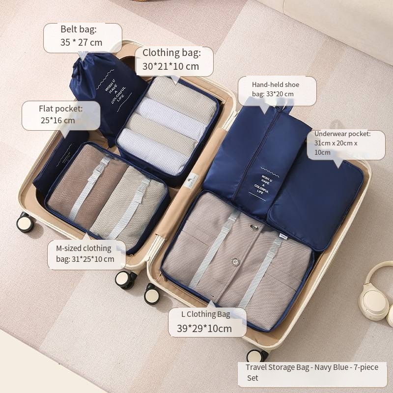 Top Brand High Quality New Style Travel Storage Bag Multi-Functional Clothes Suitcase Bag Seven-Piece Set Compressible Storage Bag New Free Delivery D