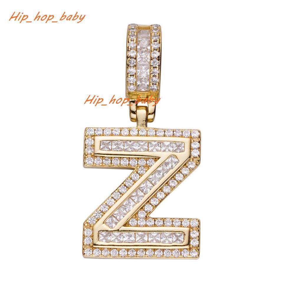 Wholesale Fine Jewelry Charm Iec Out VVS Moissanite Diamond Gold Plated 925 Sterling Silver Z Letter Pendant for Men