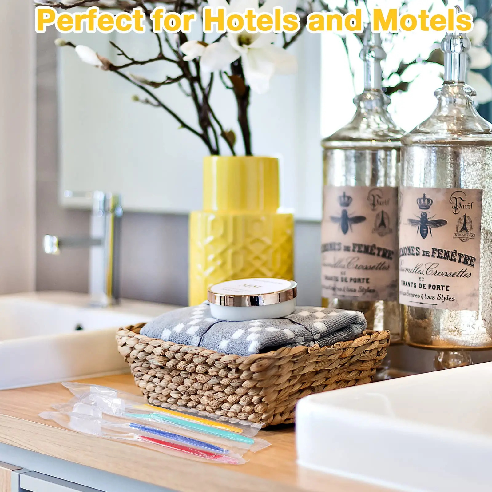 100PCS Bulk Toothbrushes Individually Wrapped Disposable Toothbrush for el Travel and Homeless 250528