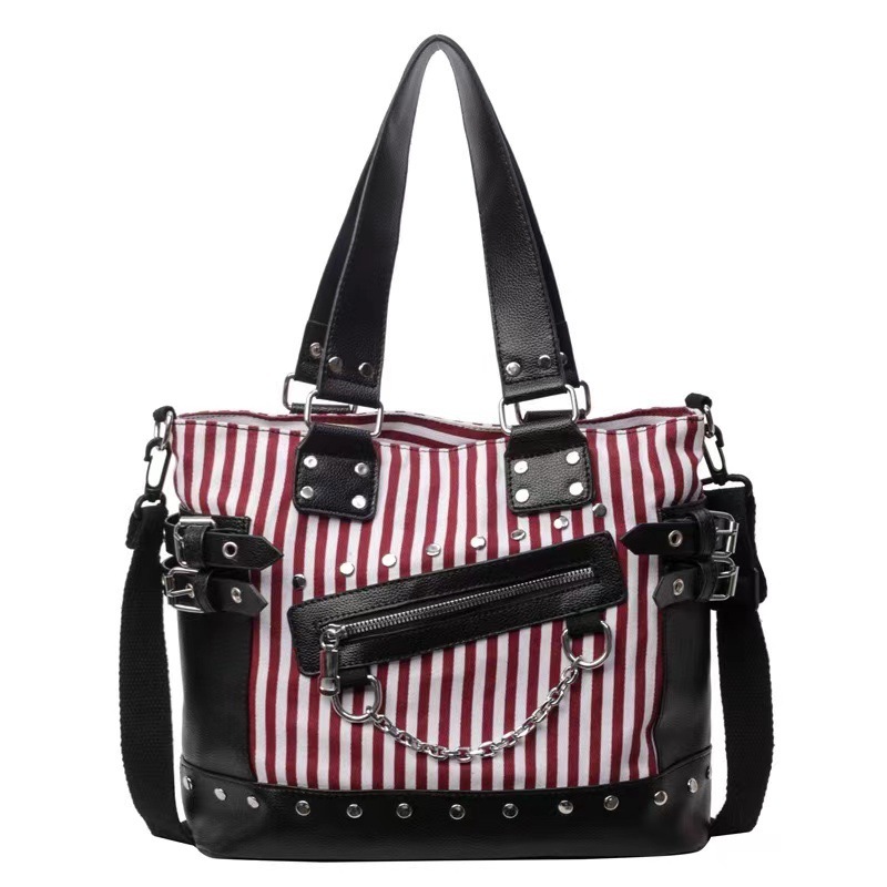 designer 2025 Women's High-End Niche Tote Bag Fashion Rivet Trendy Shoulder Underarm Bag