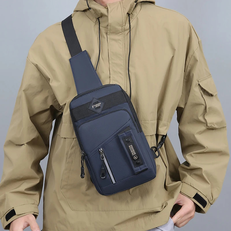 1 mens outdoor chest bag fashionable crossbody bag casual multifunctional sports crossbody bag side backpack 250528