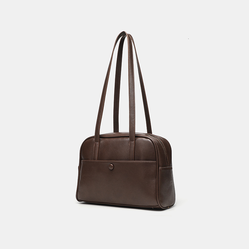 designer Commuting Retro Large Capacity Women's 2025 New Autumn Winter Versatile Shoulder Bag Handheld Boston Bag Bowling Bag