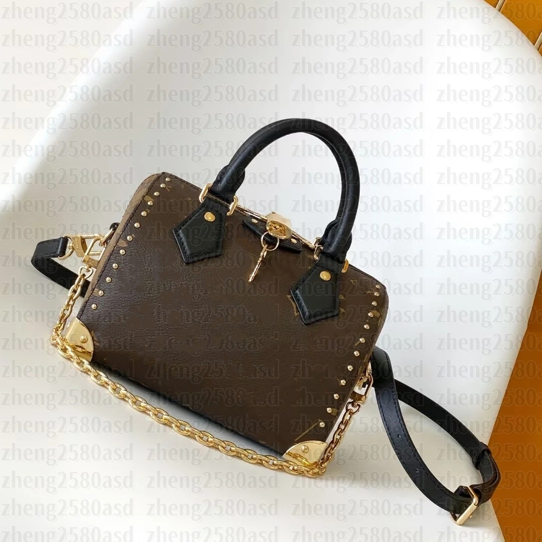 Brown nano trunk bag Luxury Designer Shoulder bag Womens Men tote handbag Duffel Boston Luggage bag Mini travel Leather purse Clutch Crossbody Duffle pochette Bags