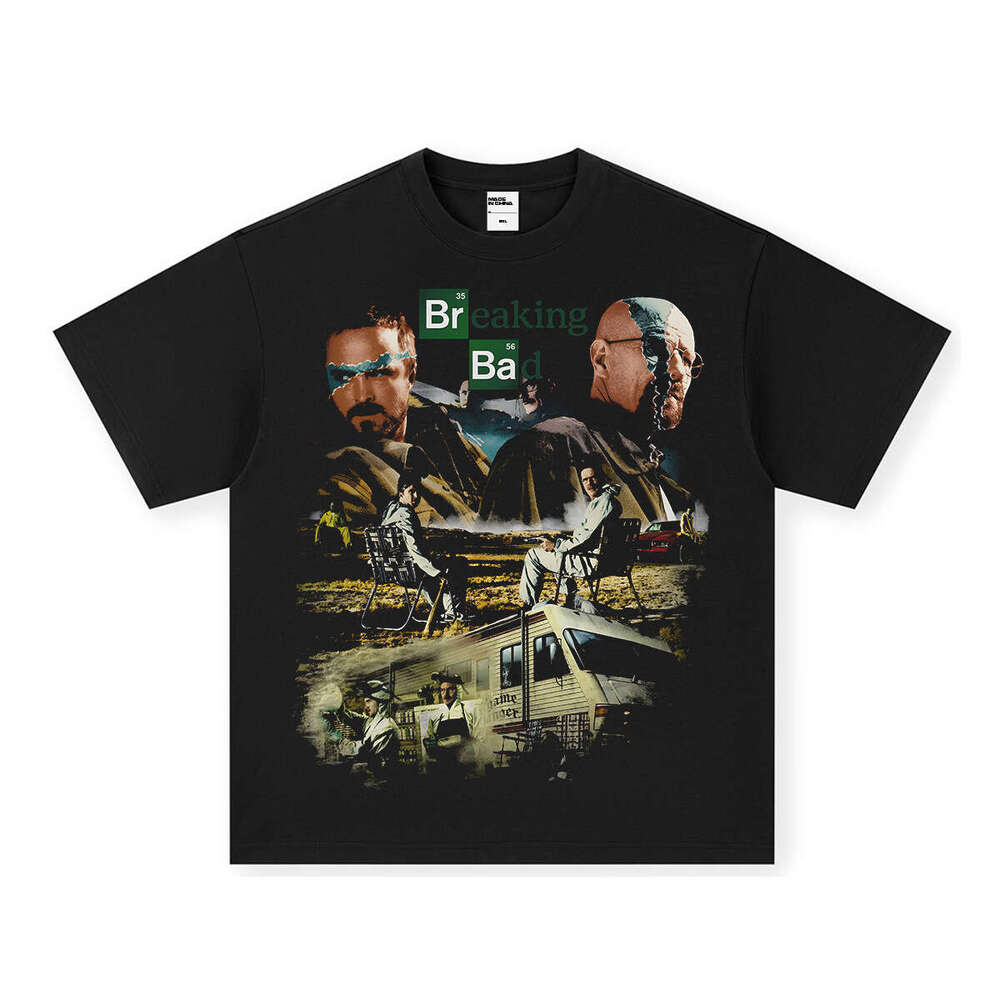 Summer New American Style Short Sleeve T-Shirt Loose Round Neck Trendy Brand Small Neckline Men