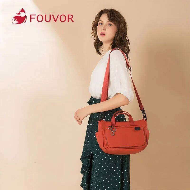 Fouvor Women's Nylon Oxford Waterproof Shoulder Bag Large Fashion Messenger Bag Zipper Lightweight Crossbody Handbag 2802-01