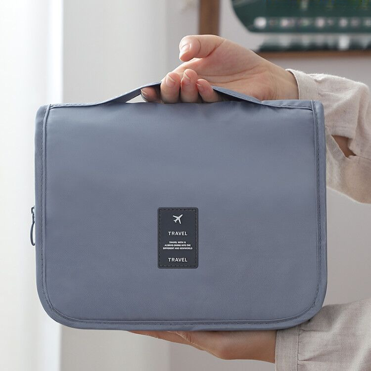 High Quality New Style Style Simple Travel Waterproof Makeup Bag Portable Large Capacity Makeup Pouch Hook Bag Toiletries Storage Bag New Free Deliver