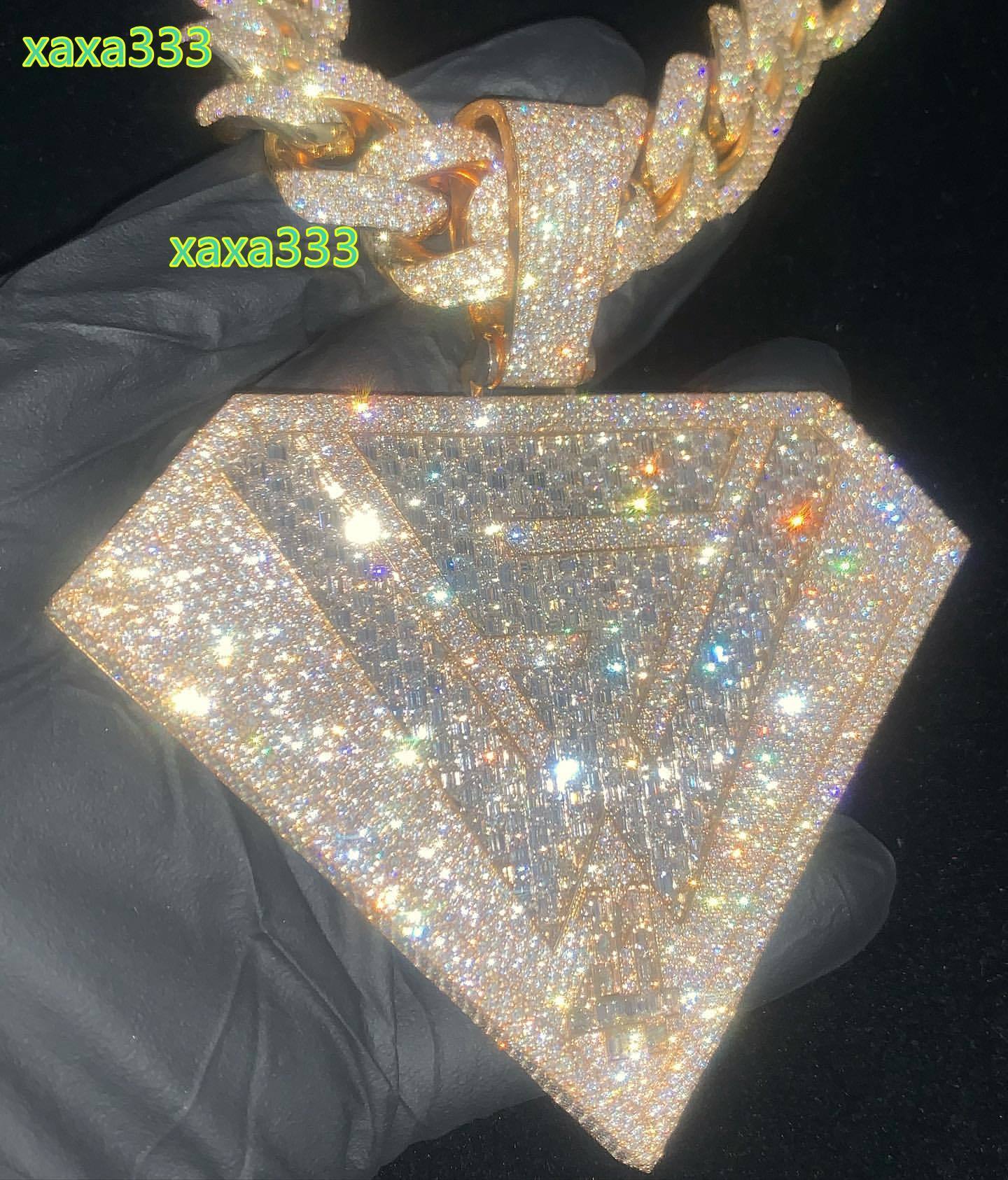 4Ct Round Real Moissanite Customize Disk Letter Pendant 14K Yellow Gold Plated