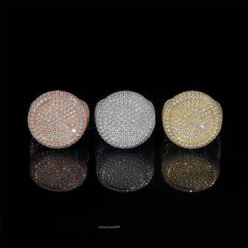 Gra certificated rose gold iced out hip hop moissanite ring men vvs