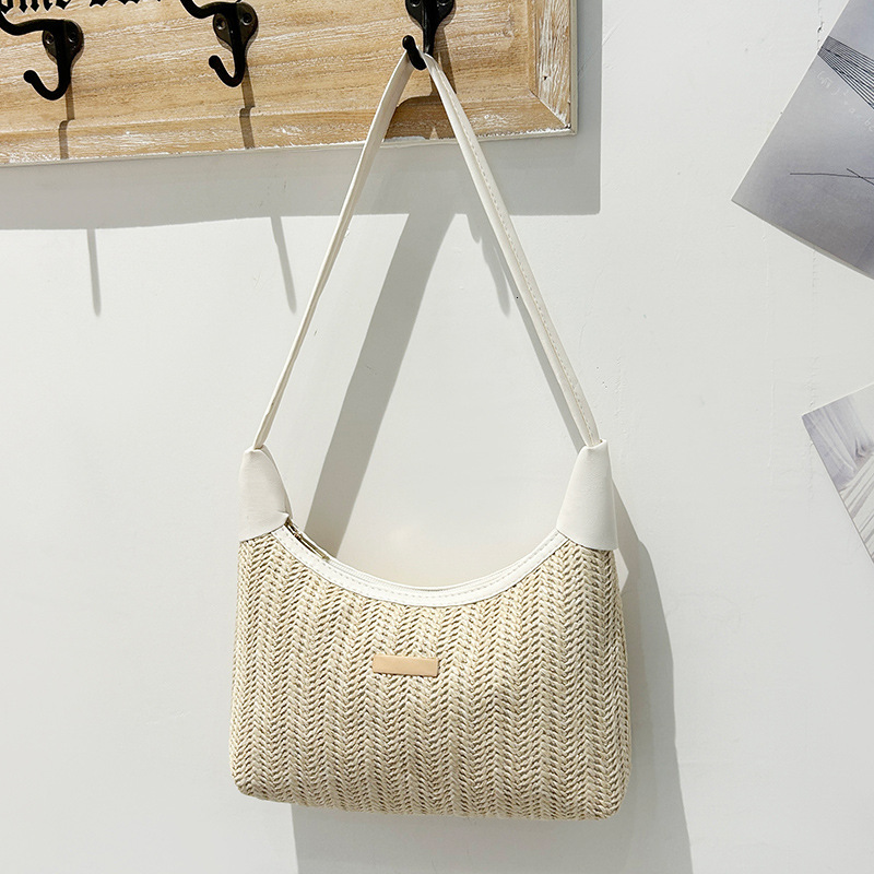 designer Trendy and Popular Small Niche Straw Woven Bag for Women 2025 New Summer Versatile Crossbody Bag Outdoor Small Handbag