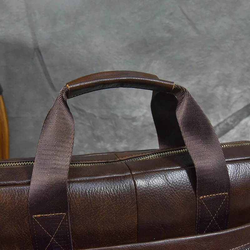 Genuine Leather Briefcase Bag for 15.6 inch laptop computer bag cowskin handbag for men male leather crossbody shoulder bag 250526