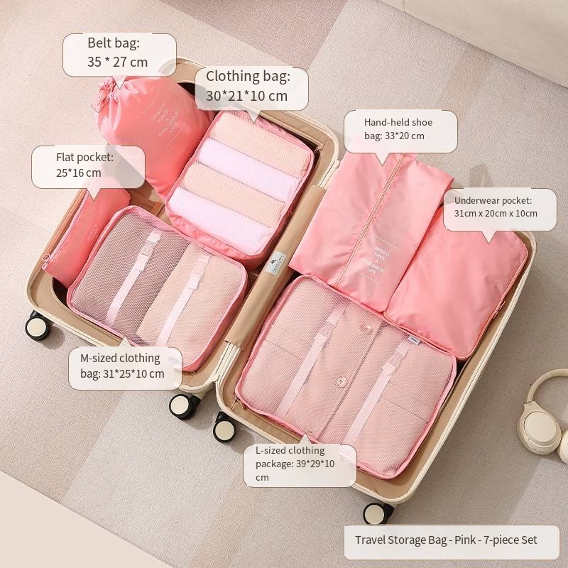 Top Brand High Quality New Style Travel Storage Bag Multi-Functional Clothes Suitcase Bag Seven-Piece Set Compressible Storage Bag New Free Delivery D