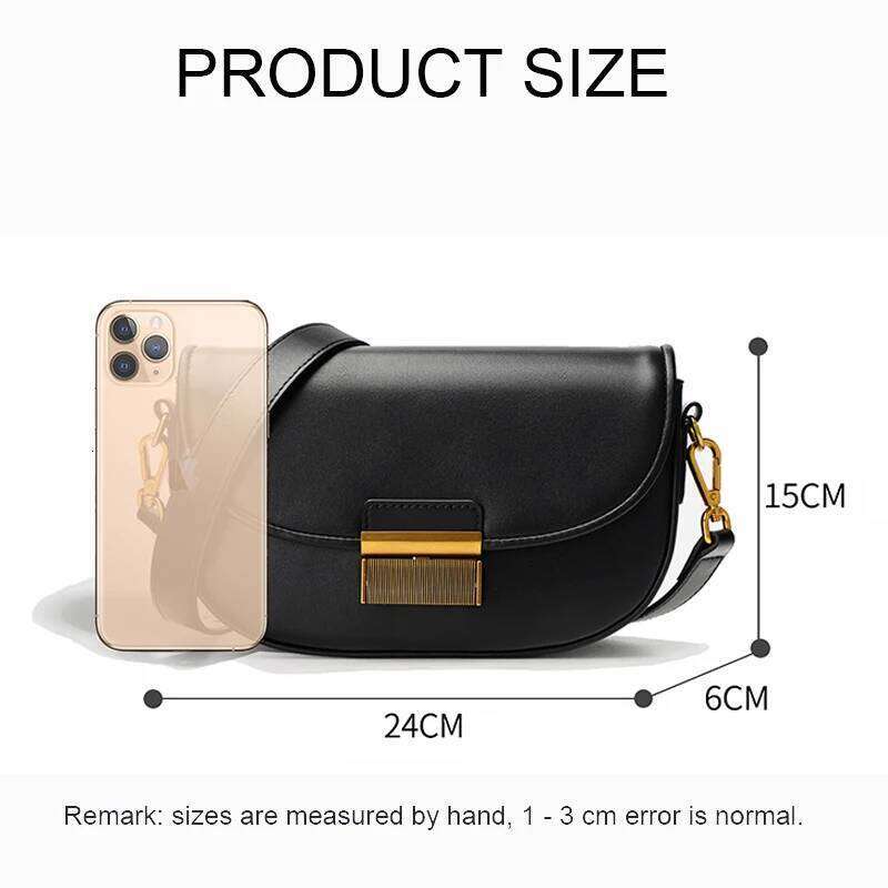 New Lady Cowhide Split Leather Bag Female Underarm Saddle Designer Single Shoulder Crossbody For Women