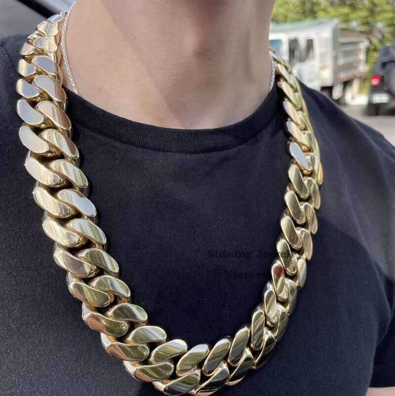Hip Hop Jewelry Men Fashion Rapper 14K Gold Plating 999 Solid Sier Cuban Chain