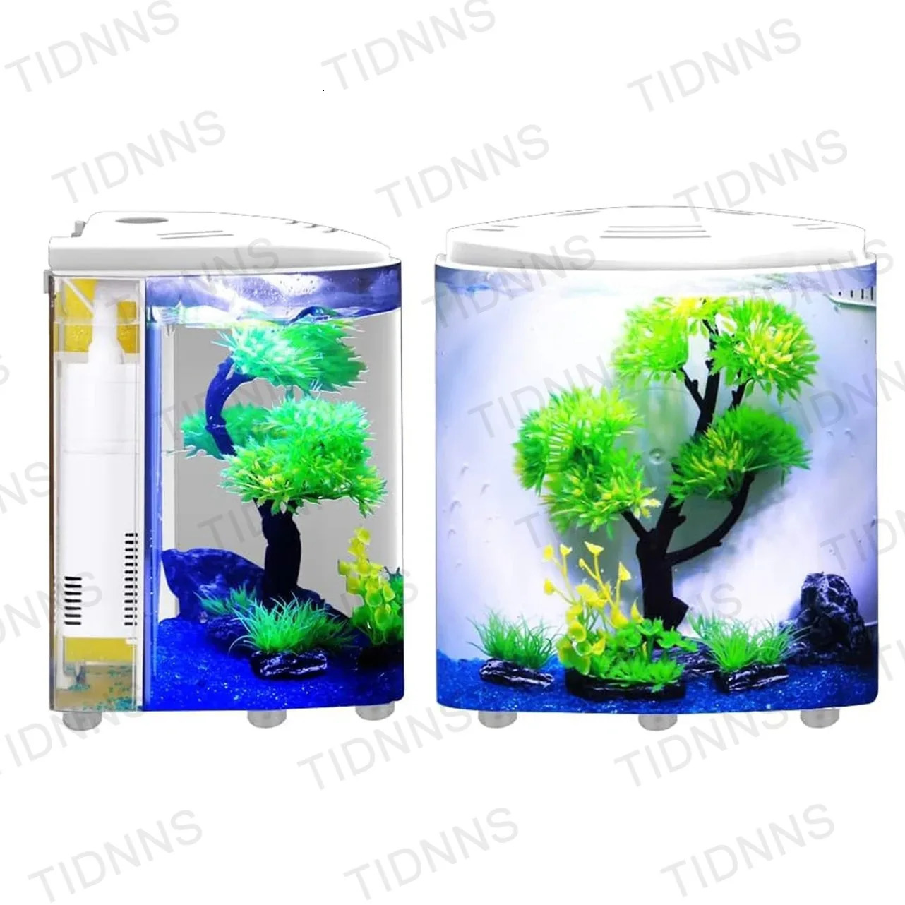 Desktop Small Fish Tank Living Room Household Lazy Mini Acrylic Goldfish Aquarium With Led Light And Filter Pump 250530