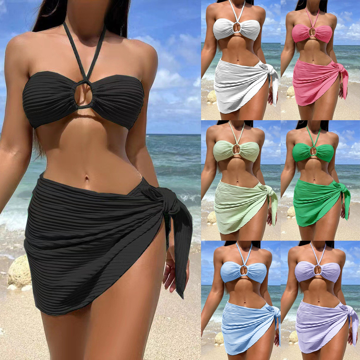 Outdoor Sexy Beach Bikini Free Shipping 2025 New Designer Shoes New Three Piece Sexy Women's Split Swimsuit Bikini