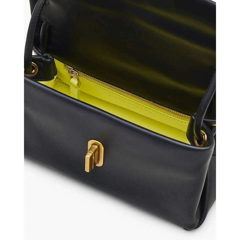 The Mini Dual Bag Women Genuine Leather Designer Handbag High Quality Turn-Clasp Fastening Foldover Top Female Bags