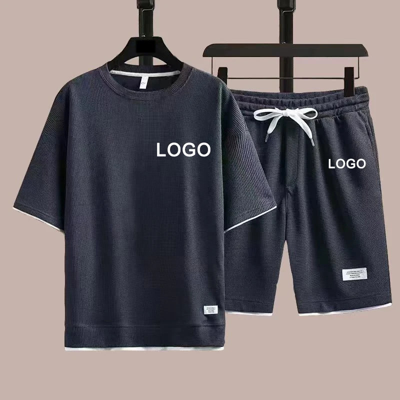 Customized Printed Tshirts Short Pants 2Piece Suit Men Summer Fashion Sleeve Tracksuit Set Shorts Streetwear Tee Tops 250529Z