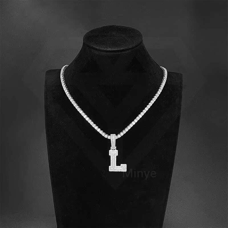 Custom Hiphop Moissanite Letter Name Pendant Iced Out Charm Luxury Moissanite Pendant