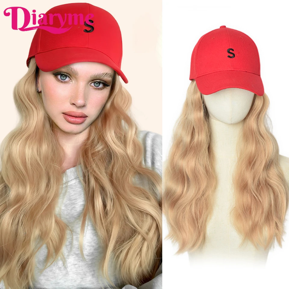 Synthetic Hat Wig Long Straight Hair Wig With Baseball Hat Adjustable One-piece Cap Wig Retro Baseball Cap Connect StraightHair 250530