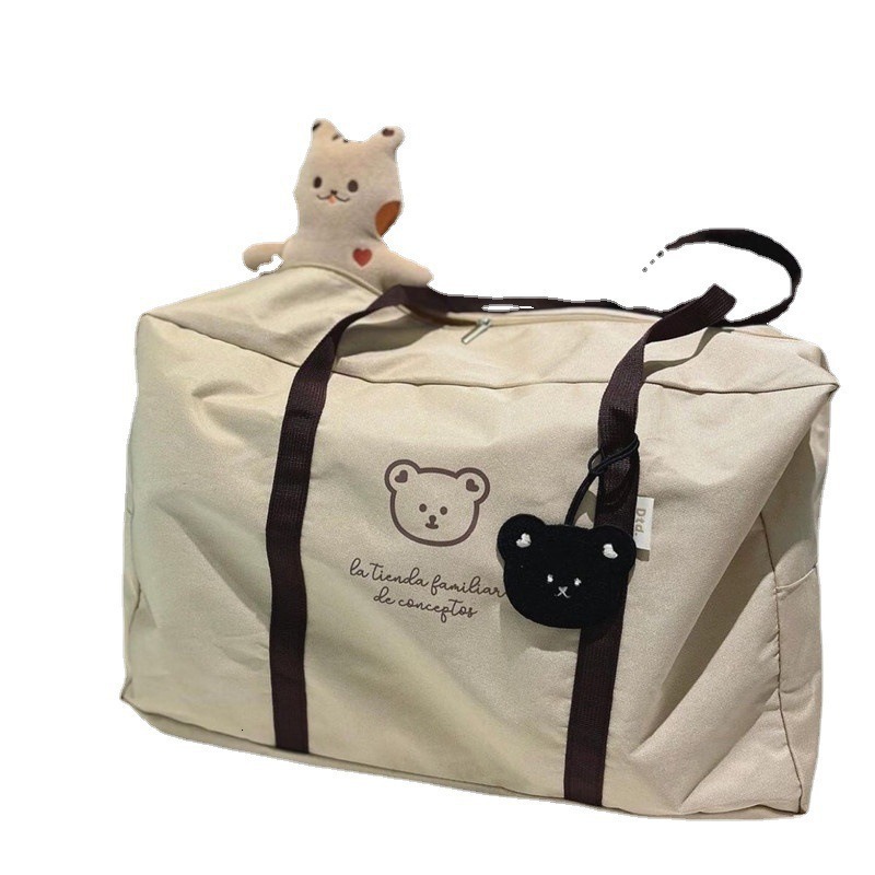 designer Ins Style Cute Bear Quilt Storage Bag Bedding Packing Bag Unisex Large Capacity Outdoor Handbag Luggage Bag
