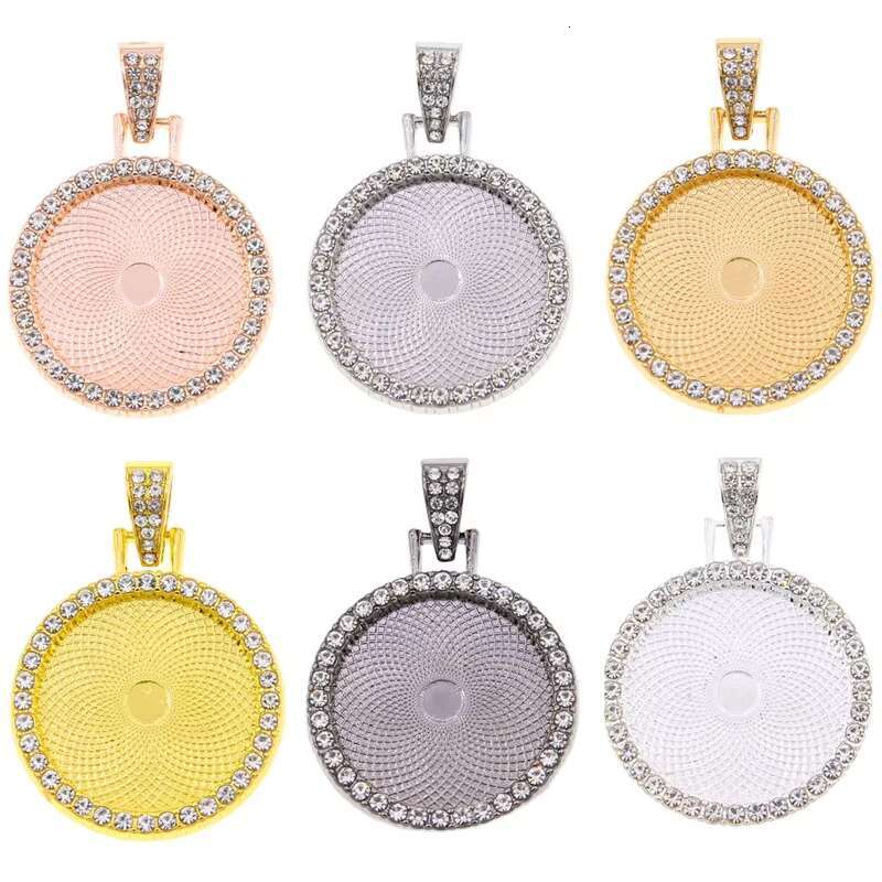 Designer Round Pendants for Bangles Gold Photograph Simple 2021 Hot Sale Design 25mm Handmade Bulk Pendant Tray Flat Back Charms