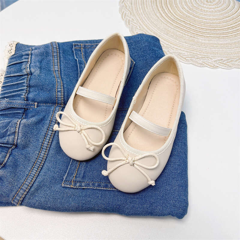 Girls' Leather Korean Children's 2025 Summer Stylish Sweet Baby Soft Sole Ballet Kids Silver Single Shoes