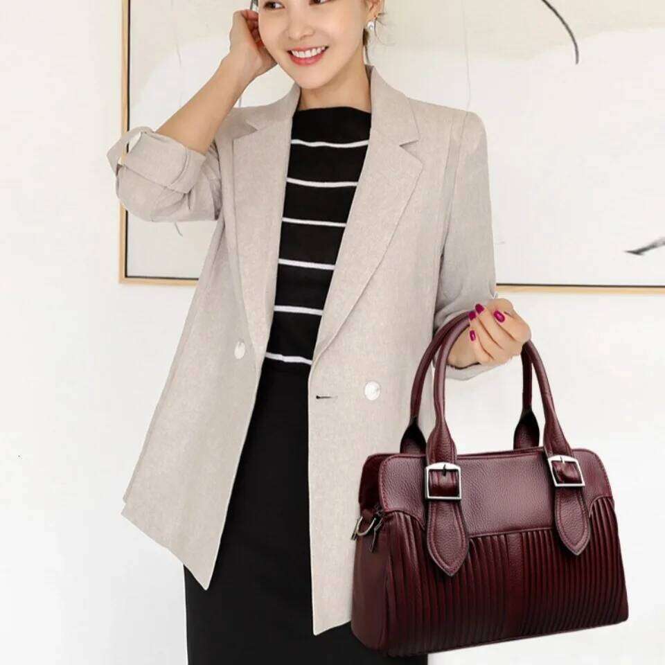 Designer Luxury 3 Layers Large Capacity Tote Bag Top Quality Soft Pu Leather Handbags Women Designer Crossbody Hand Bags 2025