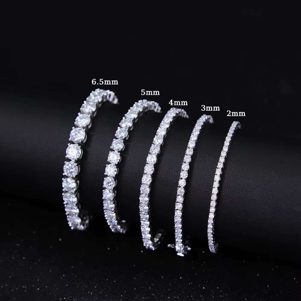 Mossanite Tennis Bracelet in Stock 3mm-6mm S925 Silver Men Women Hip Hop Bracelet VVS Diamond Tennis Link Bracelet
