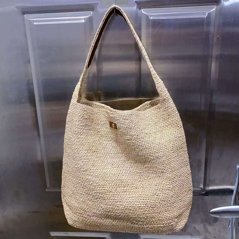 Straw Beach Tote Korean Style INS Vacation Raffia Woven Straw Handbag Shoulder French Casual Beach Bag Crossbody Bag