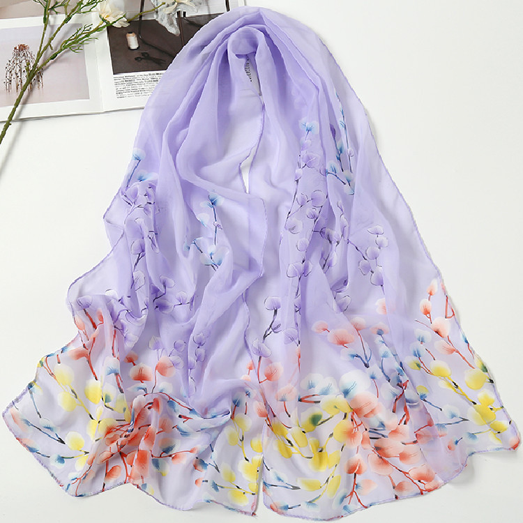 K886 Chiffon scarf shawl, fashionable and versatile sunscreen scarf, elegant four-season decoration, women's beach towel gift scarf