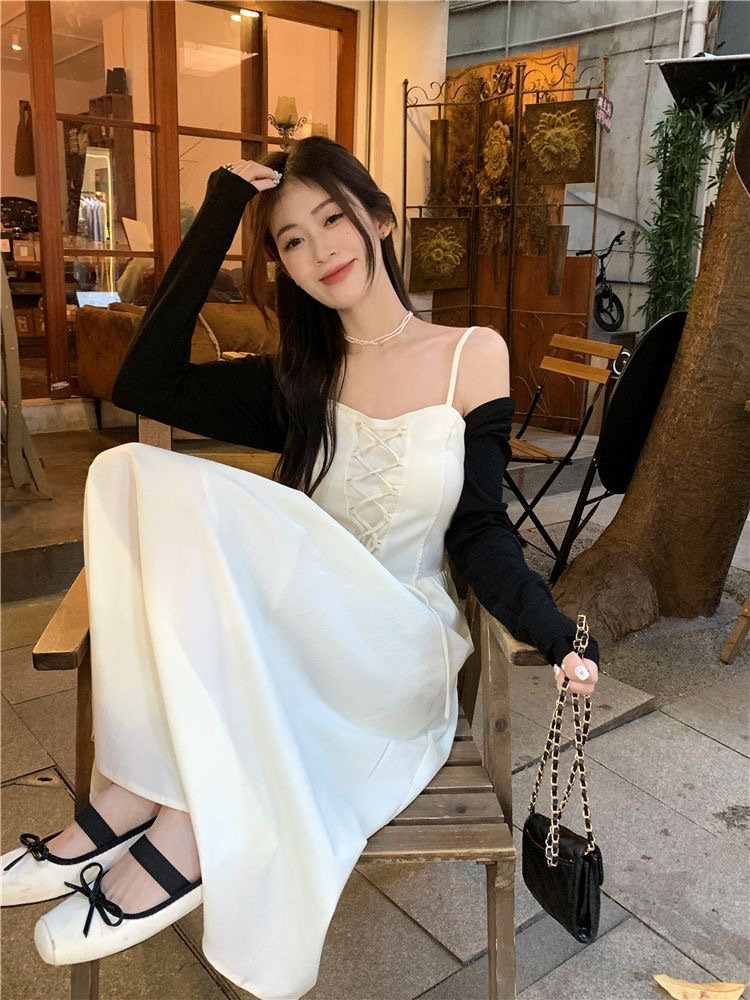 H3018 Summer design waist A-line skirt niche long skirt