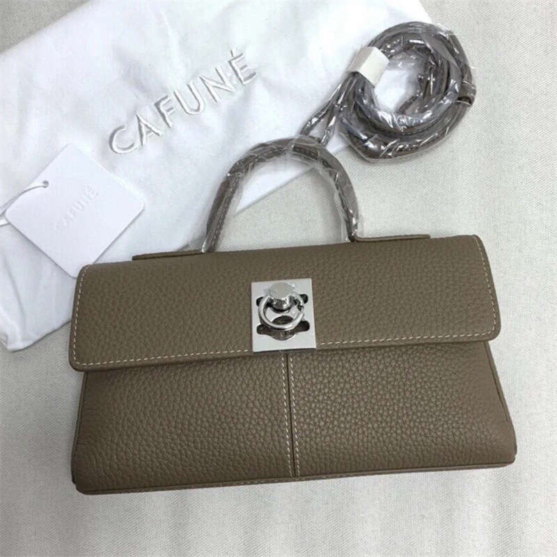 CAF Hong Kong Niche Design New Cowhide Briefcase Women s Shoulder Crossbody Handbag Small Square Bag