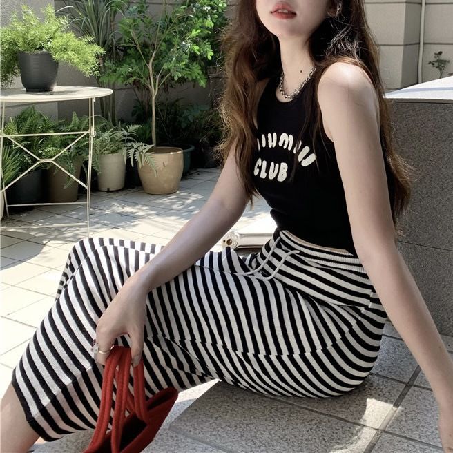 GC162 New design sense fashion temperament leisure contrast color striped tie rope versatile medium and long