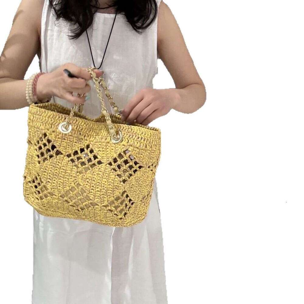Straw Beach Tote Handheld Woven Hollow Pure Handmade Crochet Raffia Women S Bag With Sheepskin Small Card Holder Crossbody Bag