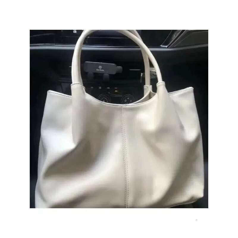 Simple White Shoulder 2025 Women's PU Leather Soft Underarm Tote School Large Capacity Bag Full Student Shopping Handbag