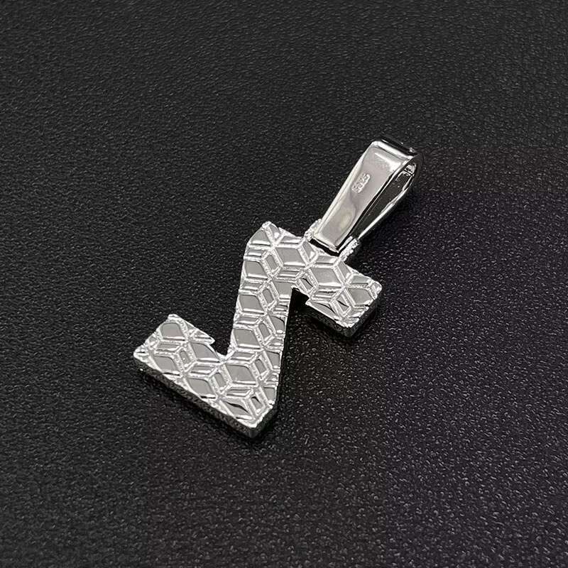 New Hiphop Jewelry S925 Sterling Silver Moissanite Initial Alphabet Iced Out Letter Pendant Necklace Pendant for Jewelry