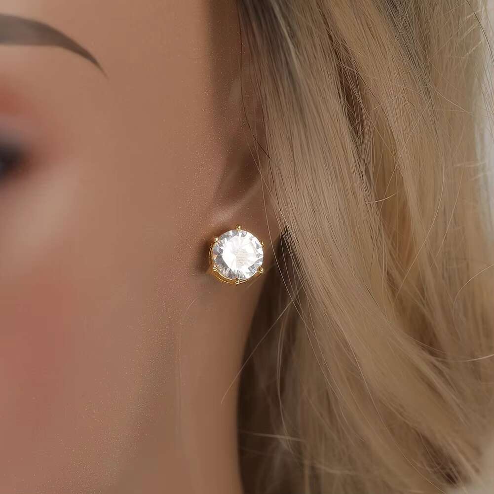 Earrings Silver 925 Sterling Women Moissanite Hip Hop Jewelry Silver Stud Earrings Fashion Earrings 2025 Moissanite Jewelry