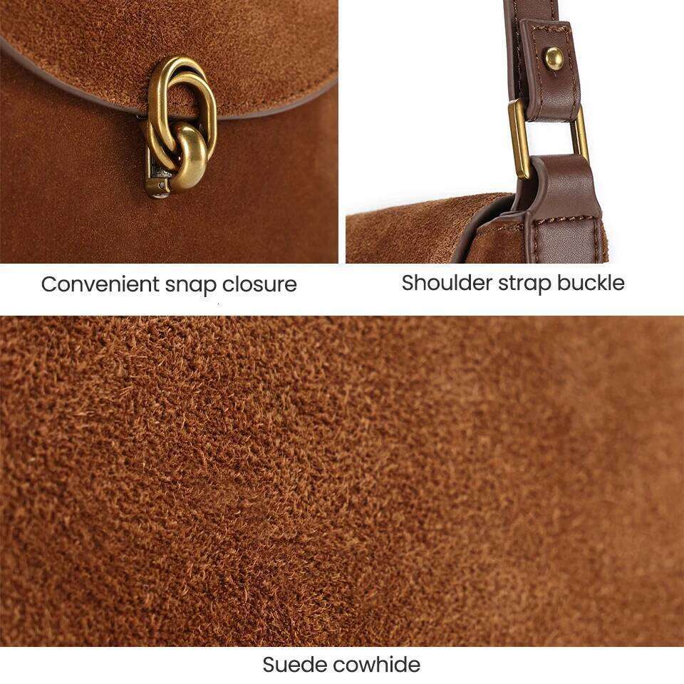 Brand Rodeo Designer luxury bag Brown Suede Totes Gold Buckle Shoulder Bags Fashion Women Handbags