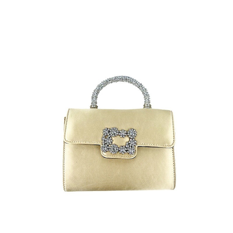 New Style New Style Handbag with Flower Clasp Silk Flap Small Bag Boutique Fashion Evening Handbag Shoulder Crossbody Chain Bag New Free Delivery Desi